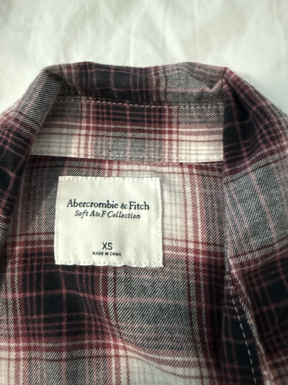Abercrombie & Fitch Men's Red Plaid Flannel Shirt